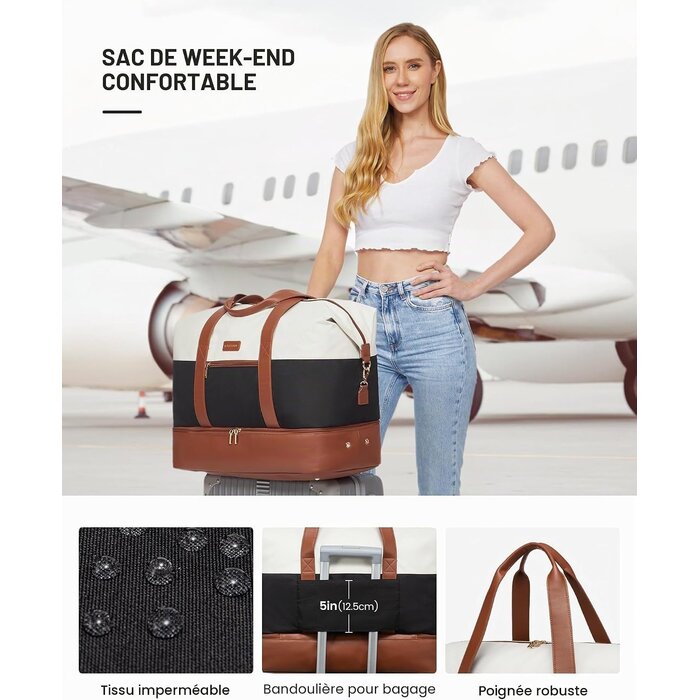 Sac de voyage weekend 56L - Bagage cabine pliable - Jusqu'à -62%