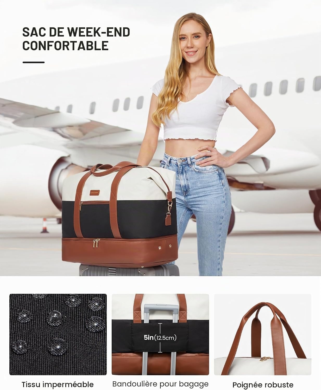 Sac de voyage weekend 56L - Bagage cabine pliable - Jusqu'à -62%