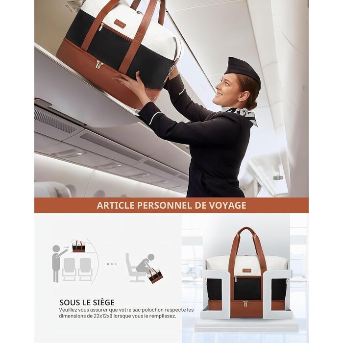 Sac de voyage weekend 56L - Bagage cabine pliable - Jusqu'à -62%
