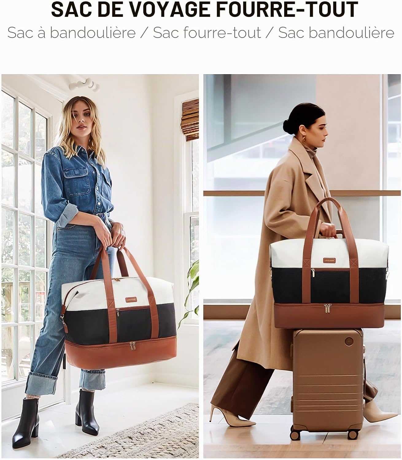 Sac de voyage weekend 56L - Bagage cabine pliable - Jusqu'à -62%