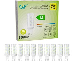 Lot de 10 Ampoules LED G9 4,9W Blanc Chaud - Jusqu'à 52% de réduction
