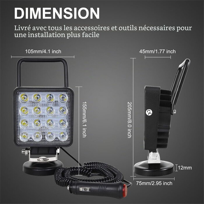 Projecteur LED magnétique 48W - Jusqu'à 60% de remise sur nos modèles outlet