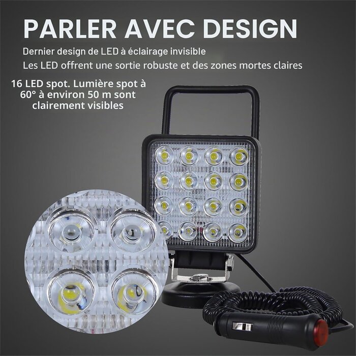 Projecteur LED magnétique 48W - Jusqu'à 60% de remise sur nos modèles outlet