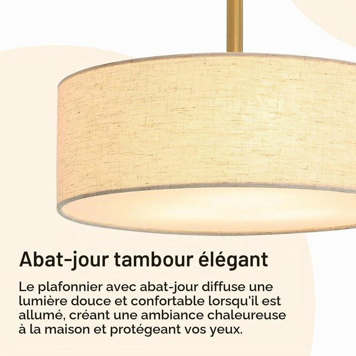 Plafonnier lustre rond doré 3 lampes - Jusqu'à 64% de remise