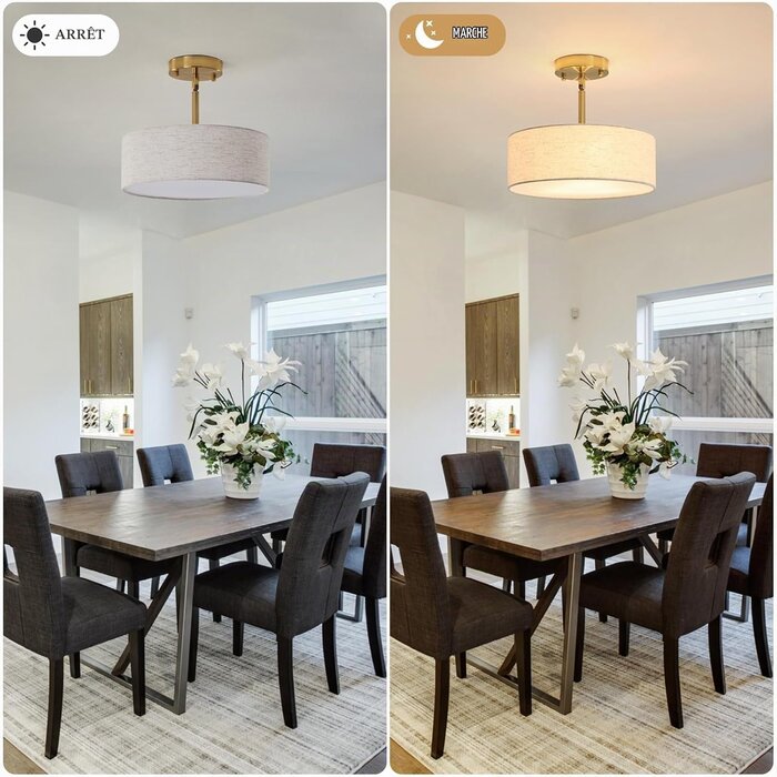 Plafonnier lustre rond doré 3 lampes - Jusqu'à 64% de remise