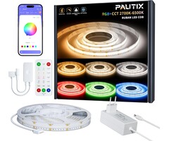 Ruban LED COB 5m RGBCCT avec télécommande - Jusqu'à 55% de réduction