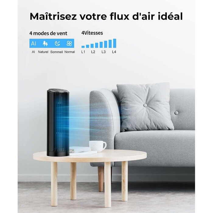 Ventilateur colonne silencieux 33cm - Jusqu'à -33% sur l'outlet