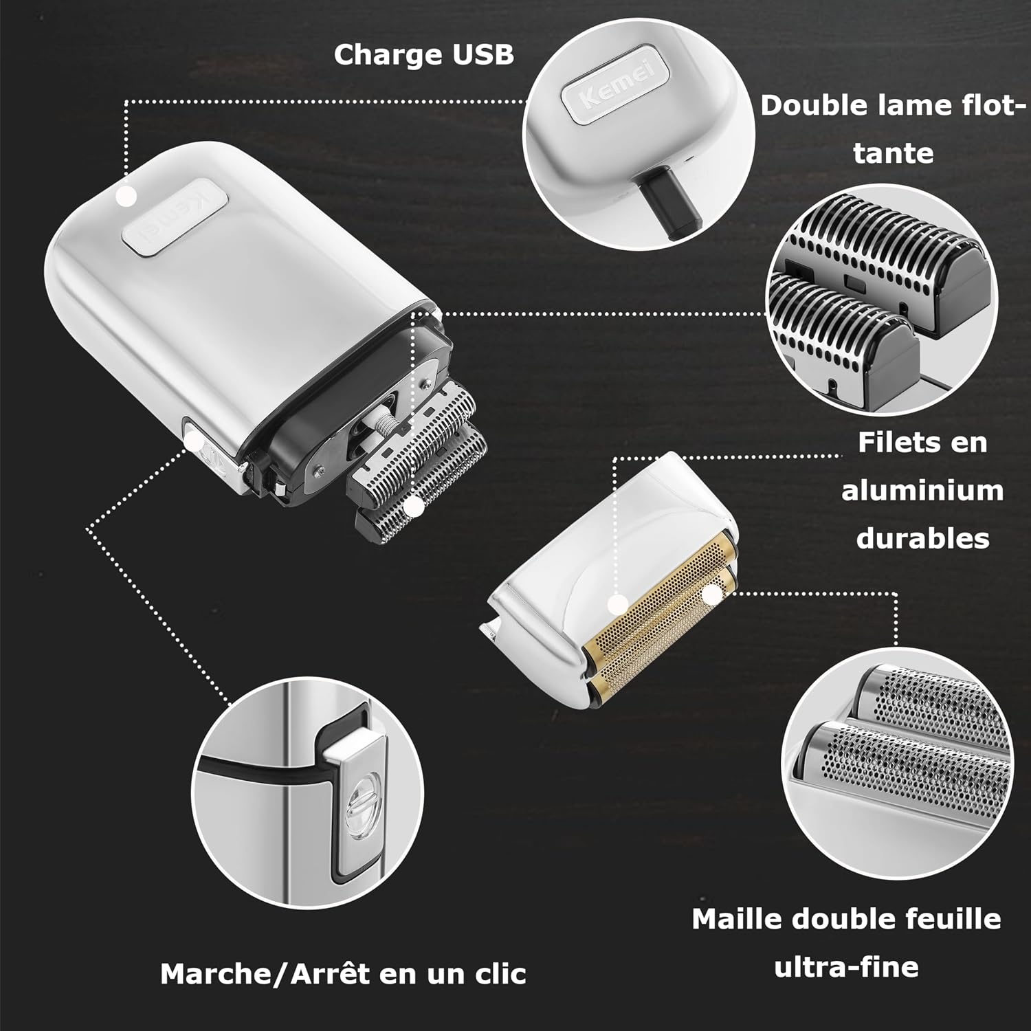 Rasoir électrique professionnel rechargeable - Jusqu'à 61% de réduction