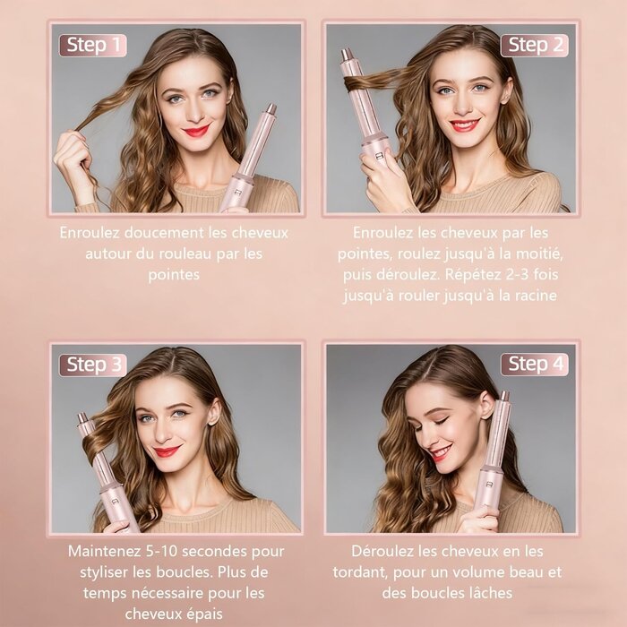 Brosse soufflante 5-en-1 : lissage et boucles - Jusqu'à 60% de réduction