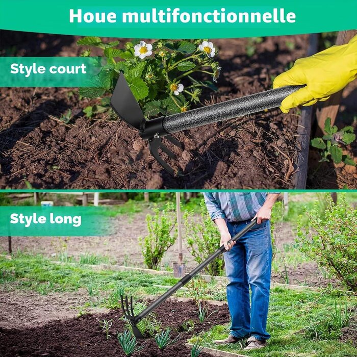 Houe de jardin avec râteau ajustable - Jusqu'à 57% de remise sur votre outil