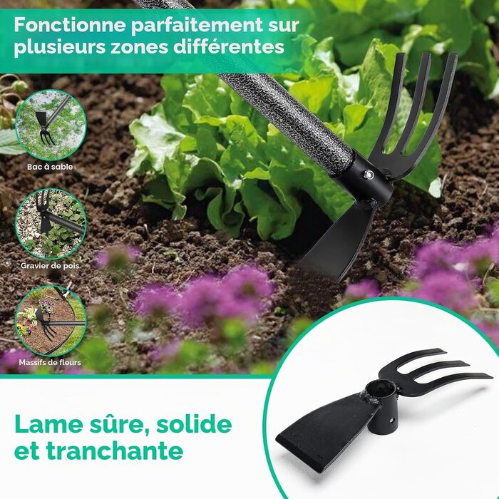 Houe de jardin avec râteau ajustable - Jusqu'à 57% de remise sur votre outil