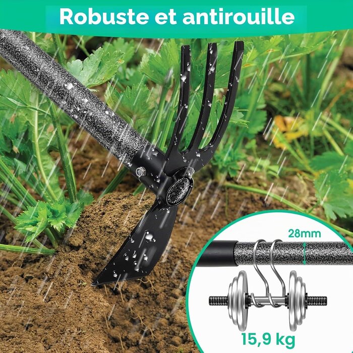 Houe de jardin avec râteau ajustable - Jusqu'à 57% de remise sur votre outil