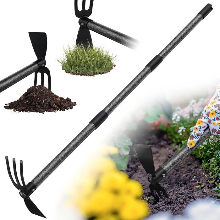 Houe de jardin avec râteau ajustable - Jusqu'à 57% de remise sur votre outil