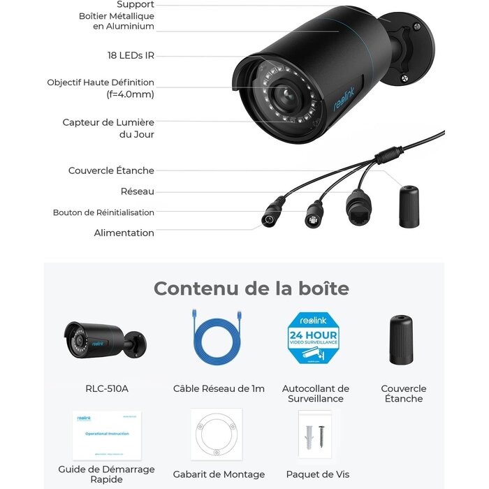 Caméra de surveillance extérieure 5MP PoE - Jusqu'à 41% de remise