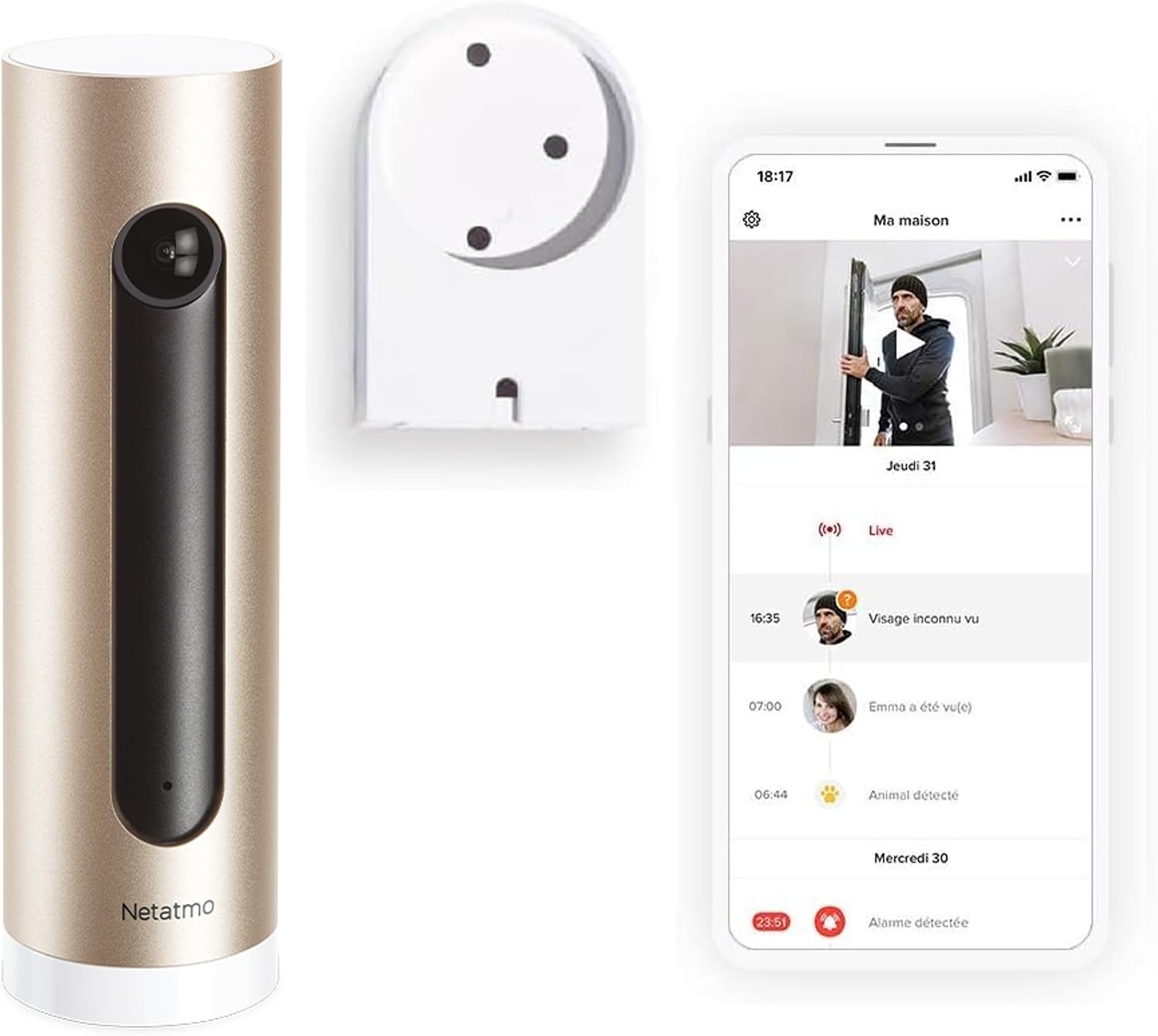 Netatmo Caméra Intérieure Intelligente FHD 1080p - Jusqu'à -64% de remise