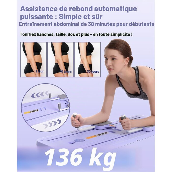 Plateforme Pilates Reformer Pliable Violette - Jusqu'à -63% de remise