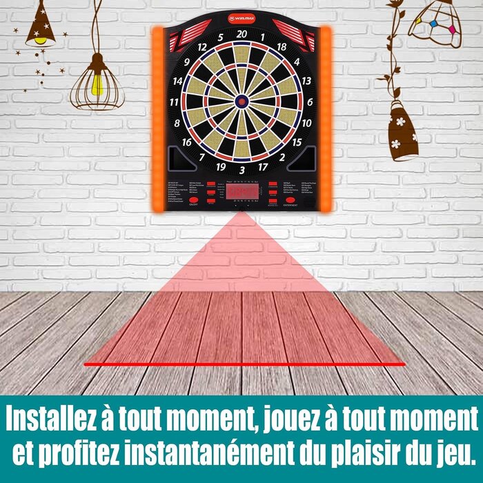 Cible de fléchettes électronique avec ligne laser - Jusqu'à 40% de réduction
