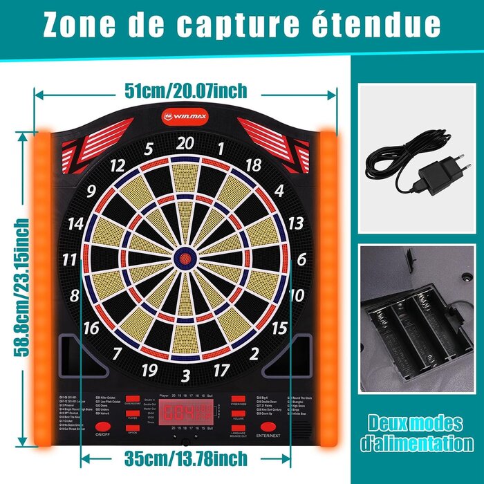 Cible de fléchettes électronique avec ligne laser - Jusqu'à 40% de réduction