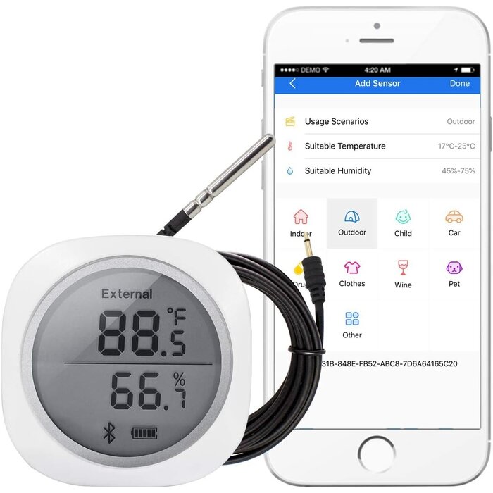 Thermomètre hygromètre Bluetooth avec écran LCD - 60% de remise