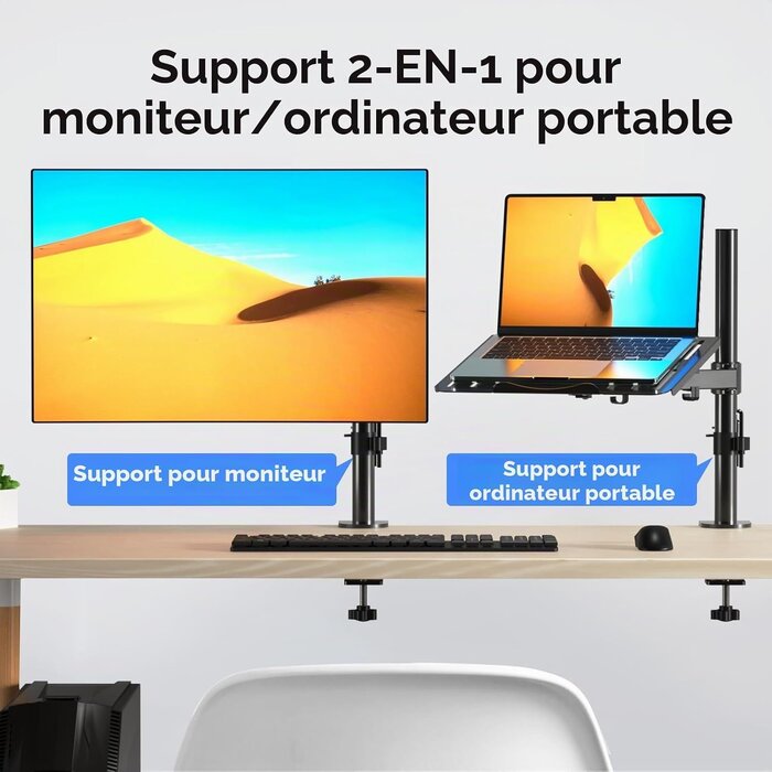 Support bureau 2-en-1 écran & PC portable - Jusqu'à -48% sur notre outlet