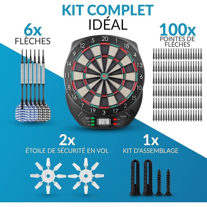 Cible de fléchettes électronique 8 joueurs - Jusqu'à -50% sur votre achat