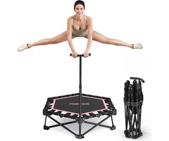 Trampoline de fitness pliable 106,5 cm rose - Jusqu'à 41% de remise