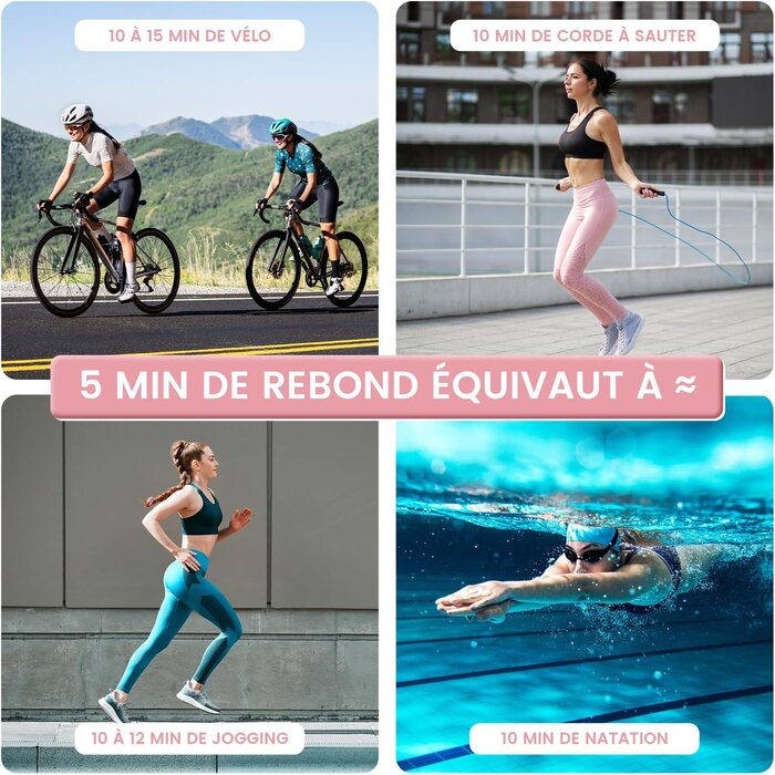 Trampoline de fitness pliable 106,5 cm rose - Jusqu'à 41% de remise