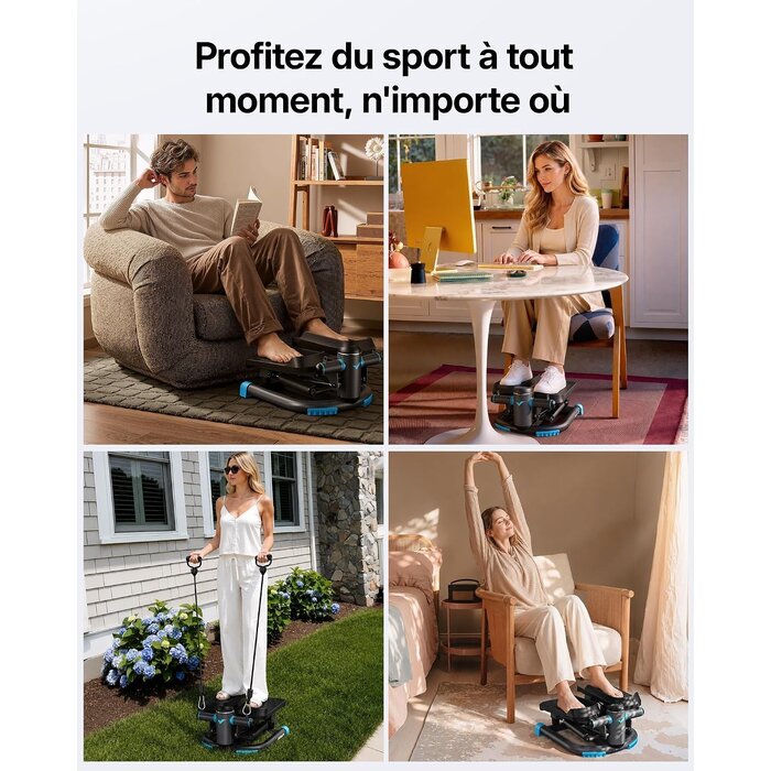 Mini Stepper 2-en-1 Fitness avec Bandes de Résistance - Jusqu'à -47%