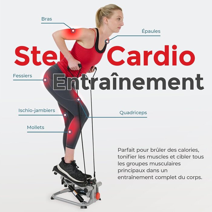 Mini Stepper Fitness avec Bandes de Résistance - Jusqu'à -46% sur l'Outlet