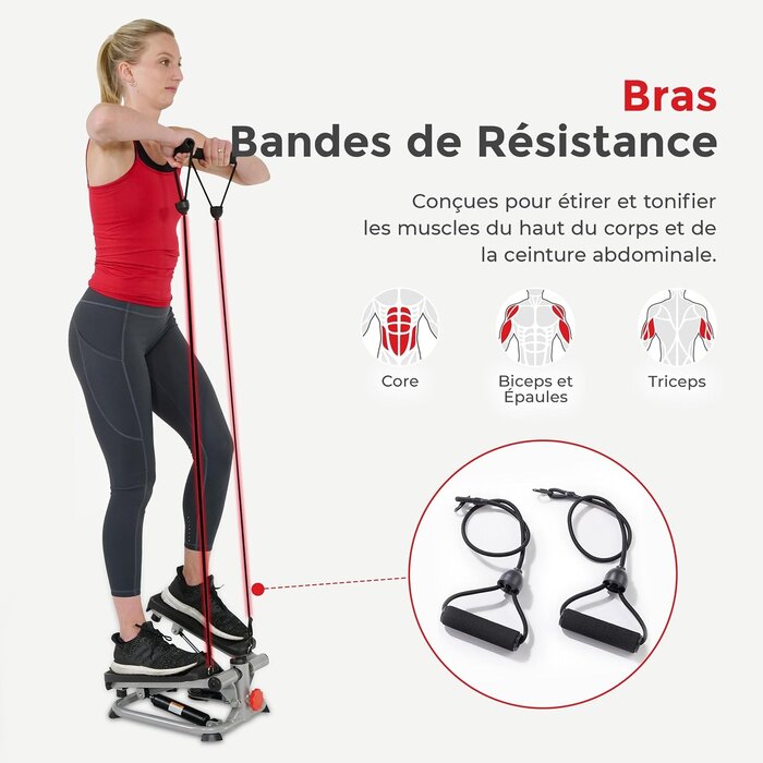 Mini Stepper Fitness avec Bandes de Résistance - Jusqu'à -46% sur l'Outlet