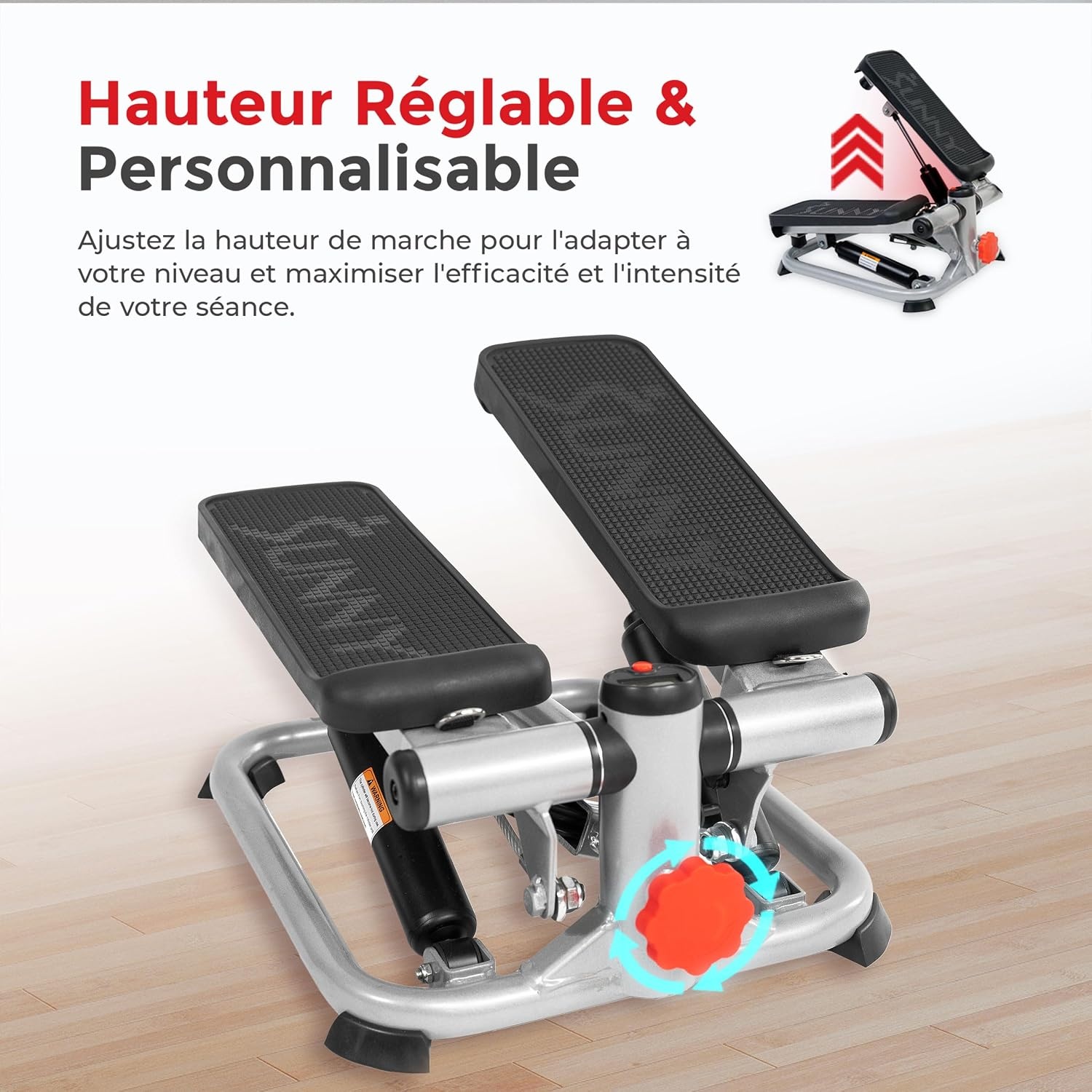 Mini Stepper Fitness avec Bandes de Résistance - Jusqu'à -46% sur l'Outlet