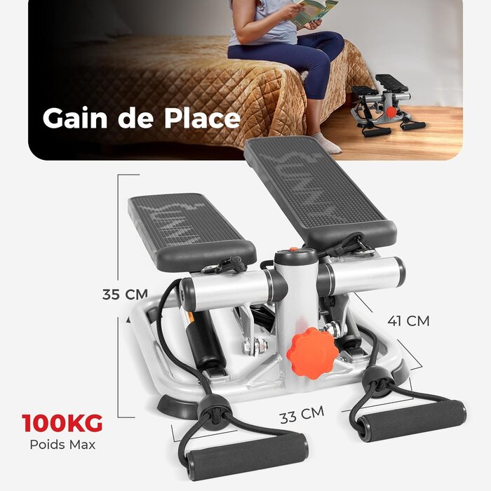 Mini Stepper Fitness avec Bandes de Résistance - Jusqu'à -46% sur l'Outlet