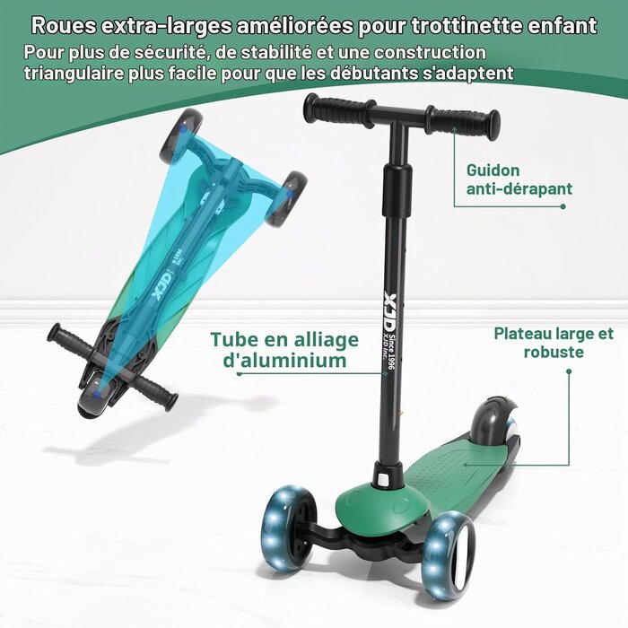 Trottinette Enfant 3 Roues LED Réglable - Jusqu'à -44% en Outlet