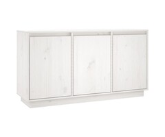 Vidaxl Buffet bas en pin massif blanc - 111 cm - Jusqu'à -41%