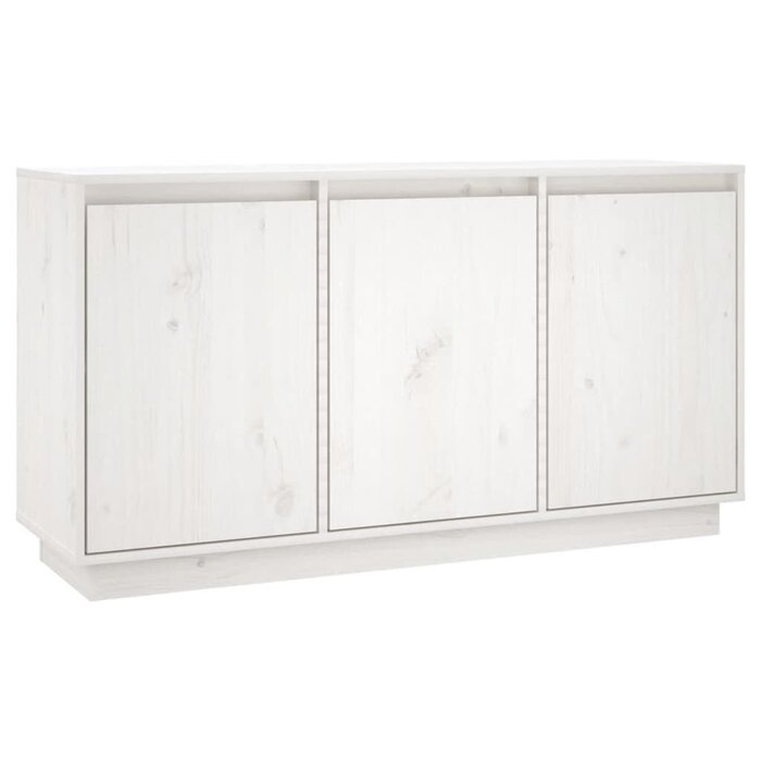 Vidaxl Buffet bas en pin massif blanc - 111 cm - Jusqu'à -41%