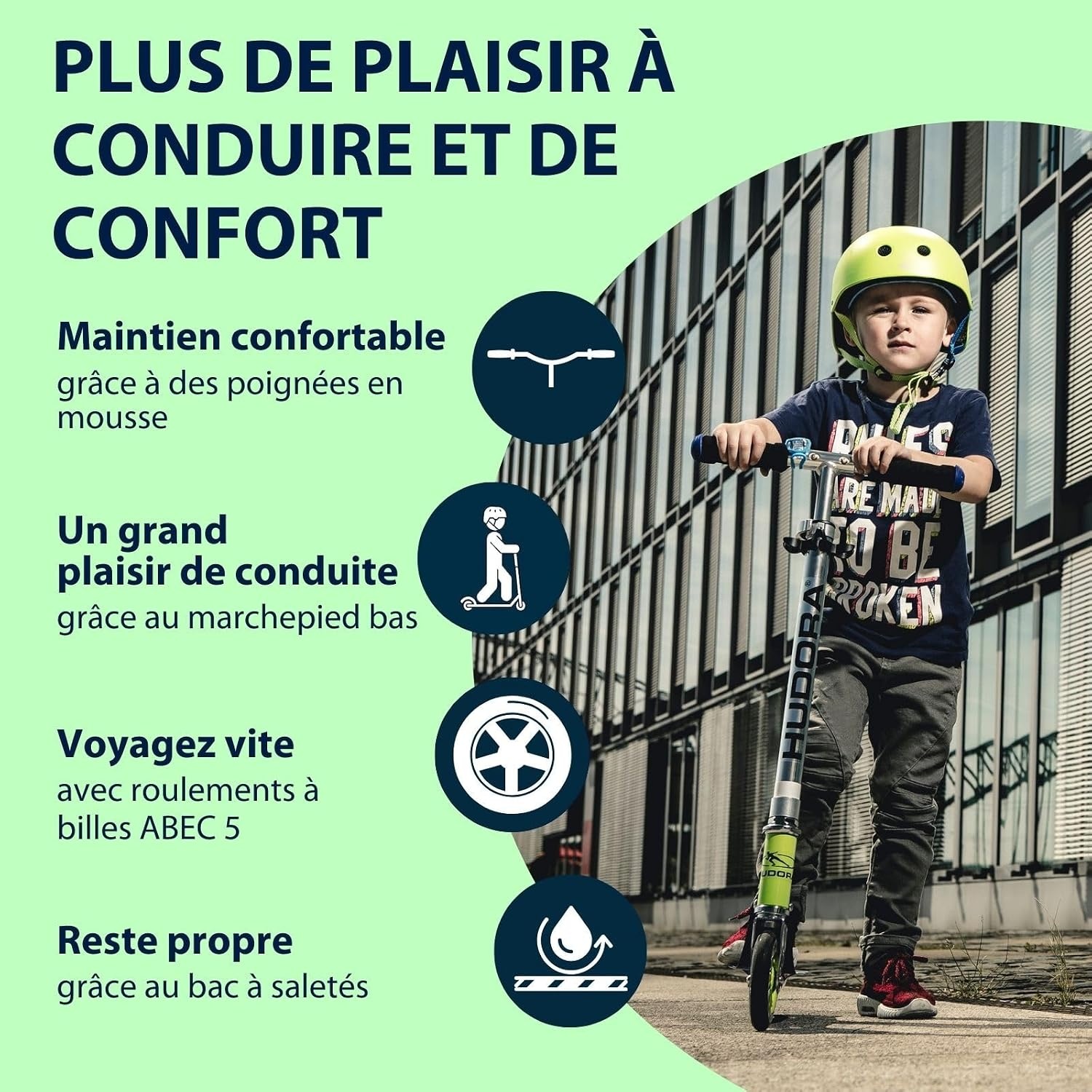 Hudora Trottinette pliable réglable - Jusqu'à -46% sur vos déplacements