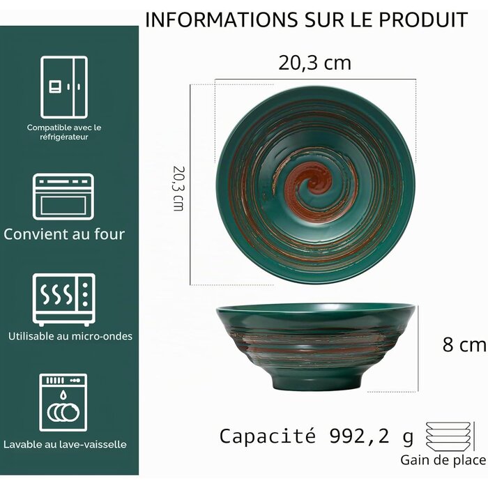 Set de 4 bols à ramen en céramique - Jusqu'à -44%