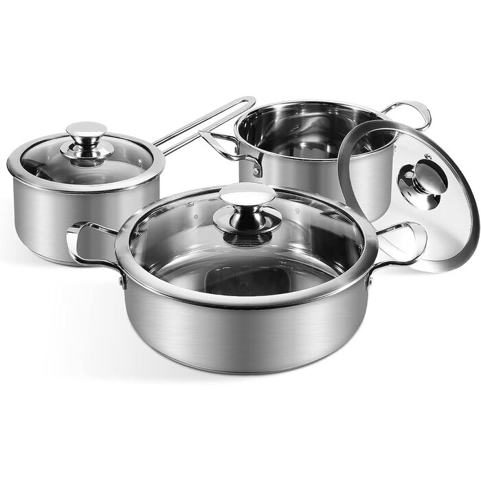 Set de 6 casseroles inox haute qualité - Jusqu'à -46%