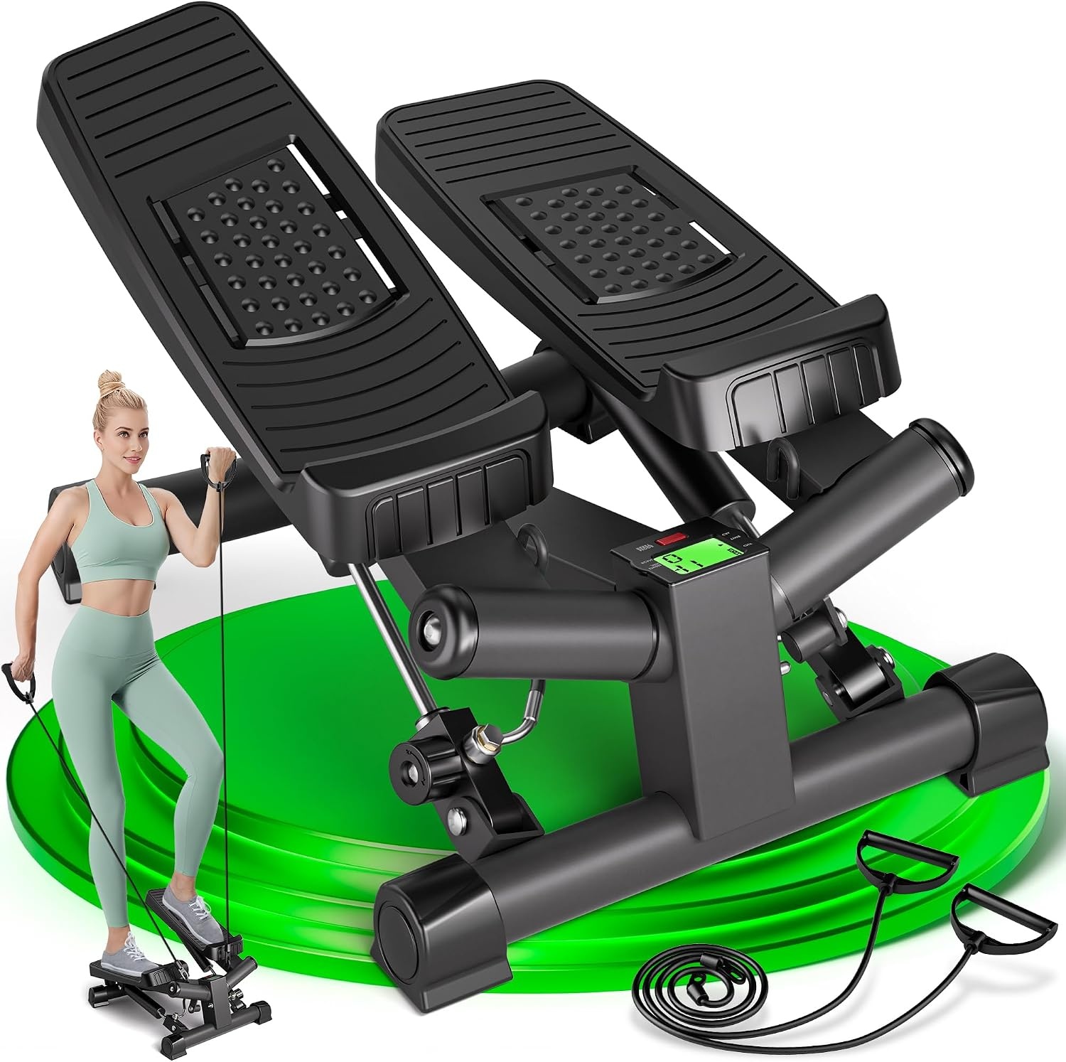 Ultrasport Mini Stepper Fitness 2-en-1 avec Bandes - Jusqu'à -45% sur l'Outlet