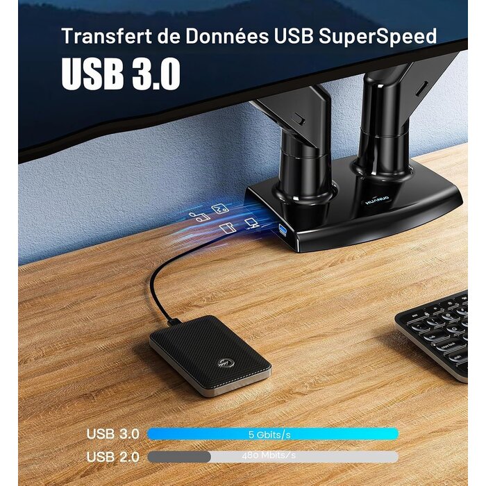 Support double moniteur articulé 15-35" - Jusqu'à -43% de remise