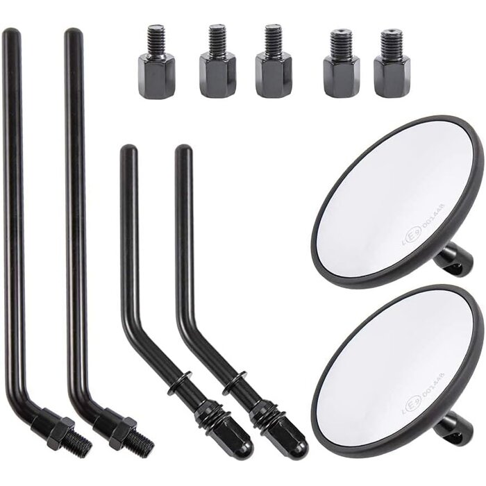 Rétroviseurs moto ronds 4 pouces - Noir - Jusqu'à -44% sur notre outlet