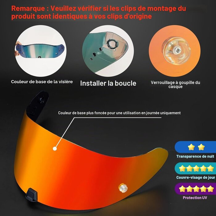 Visière teintée rouge pour casques Scorpion - Jusqu'à -43% de remise