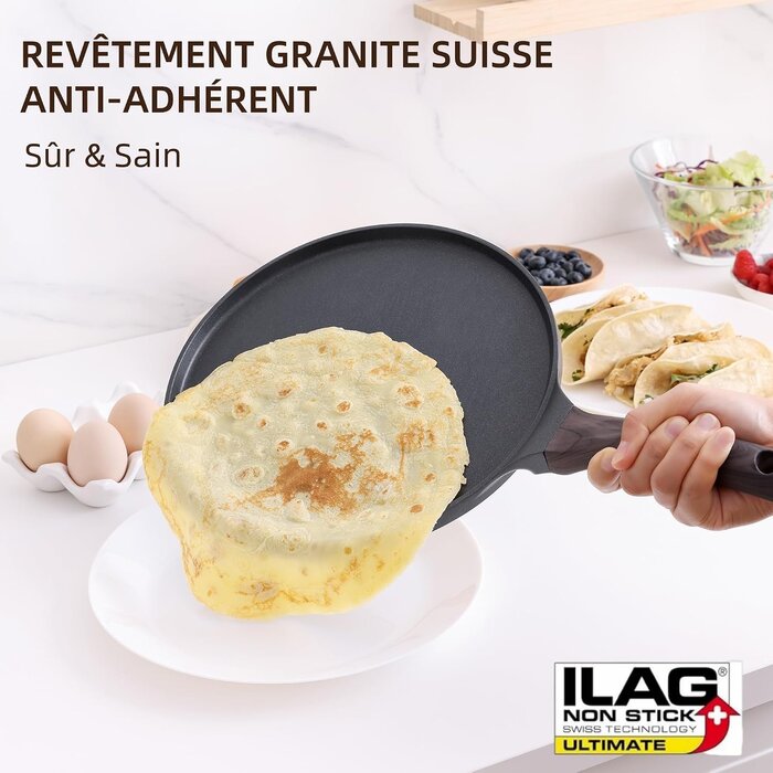 Poêle à crêpes 26 cm antiadhésive - Tous feux induction - Jusqu'à -42%