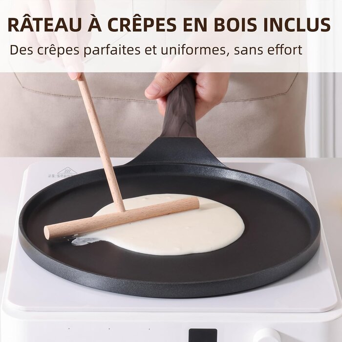 Poêle à crêpes 26 cm antiadhésive - Tous feux induction - Jusqu'à -42%