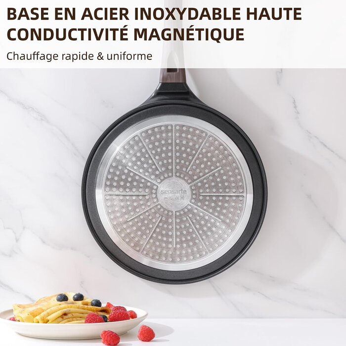 Poêle à crêpes 26 cm antiadhésive - Tous feux induction - Jusqu'à -42%