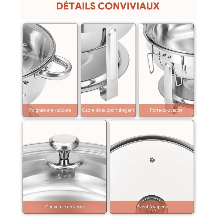 Lot de 2 Chafing Dishes 5,5L en inox - Jusqu'à -46% sur l'outlet