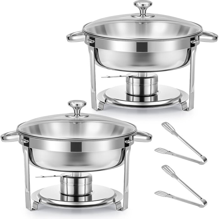 Lot de 2 Chafing Dishes 5,5L en inox - Jusqu'à -46% sur l'outlet