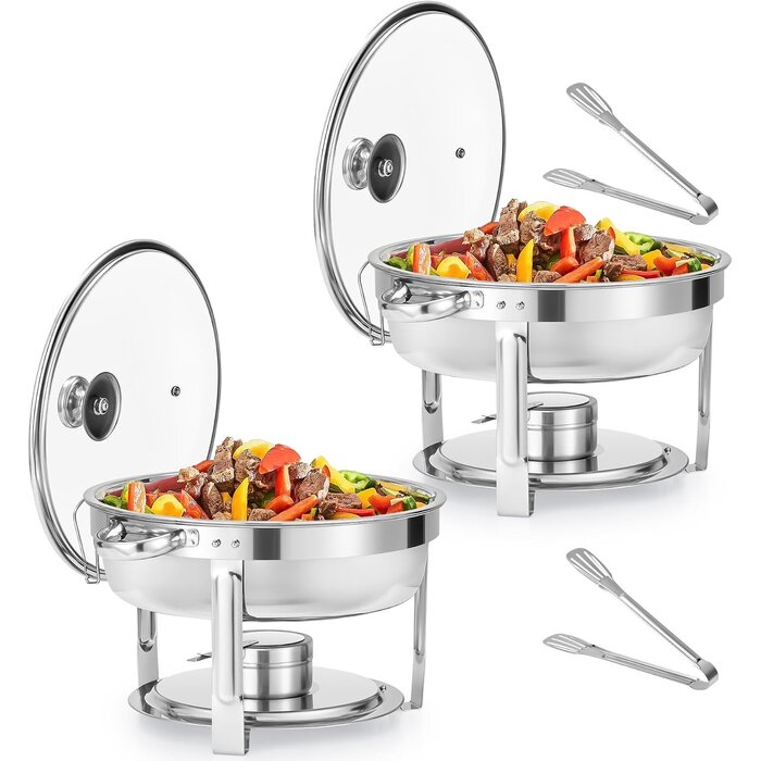 Lot de 2 Chafing Dishes 5,5L en inox - Jusqu'à -46% sur l'outlet