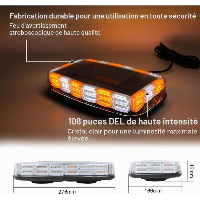 Rampe LED Stroboscopique 54W 12V/24V - Jusqu'à -42% sur votre signalisation