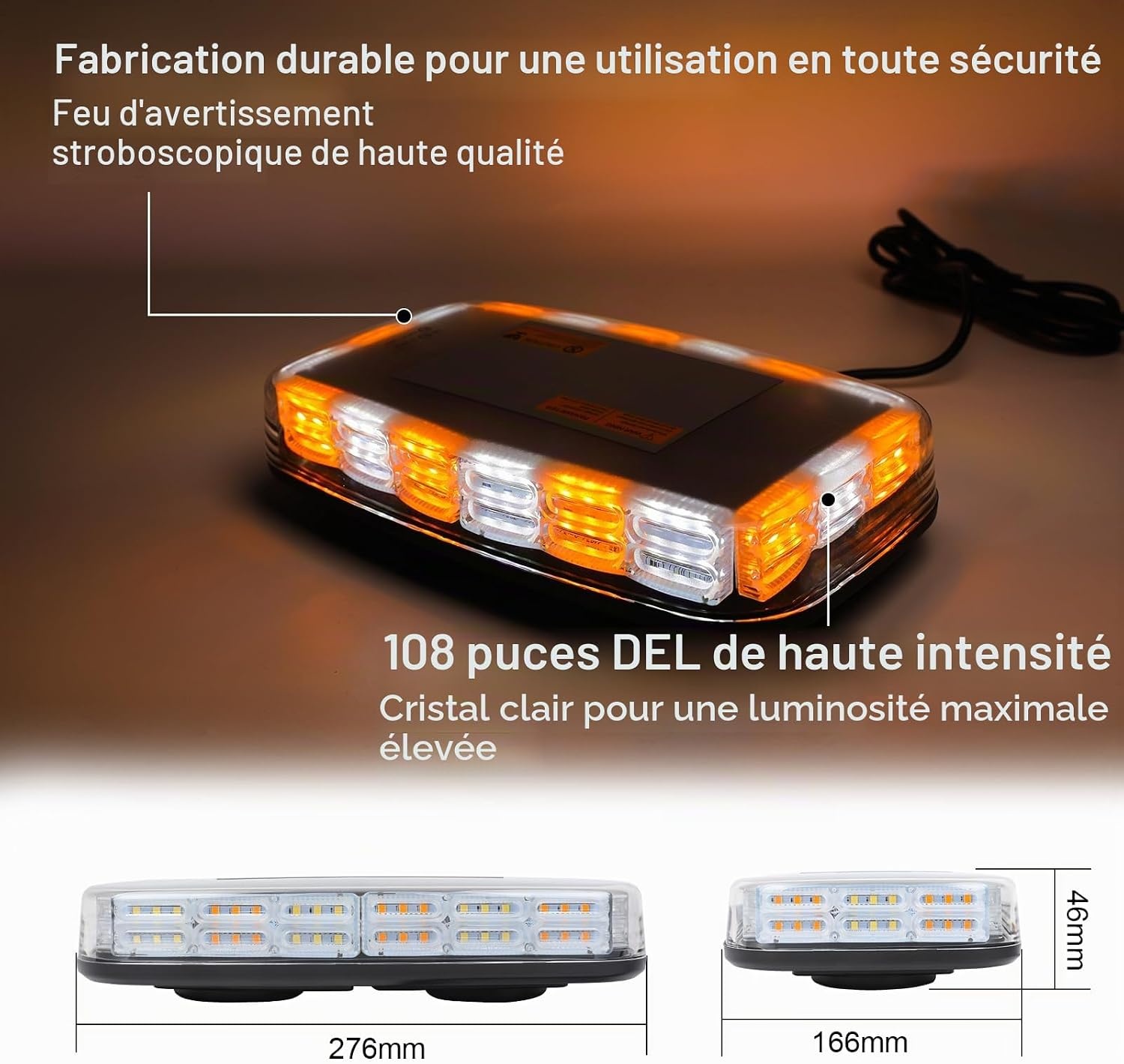 Rampe LED Stroboscopique 54W 12V/24V - Jusqu'à -42% sur votre signalisation
